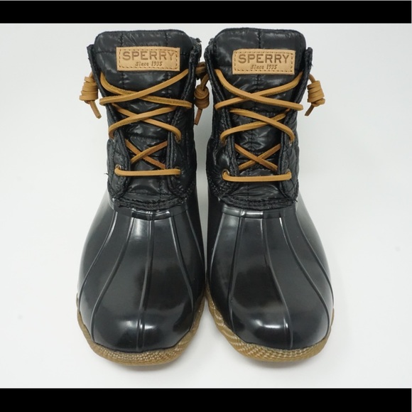 Sperry Saltwater Shiny Quilt Duck Boot Waterproof - Picture 3 of 8
